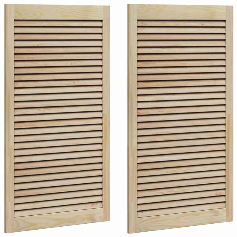 Load image into Gallery viewer, Vidaxl kastdeur 2 pcs naturel 110 x 2,1 x 59,5 cm massief grenenhout
