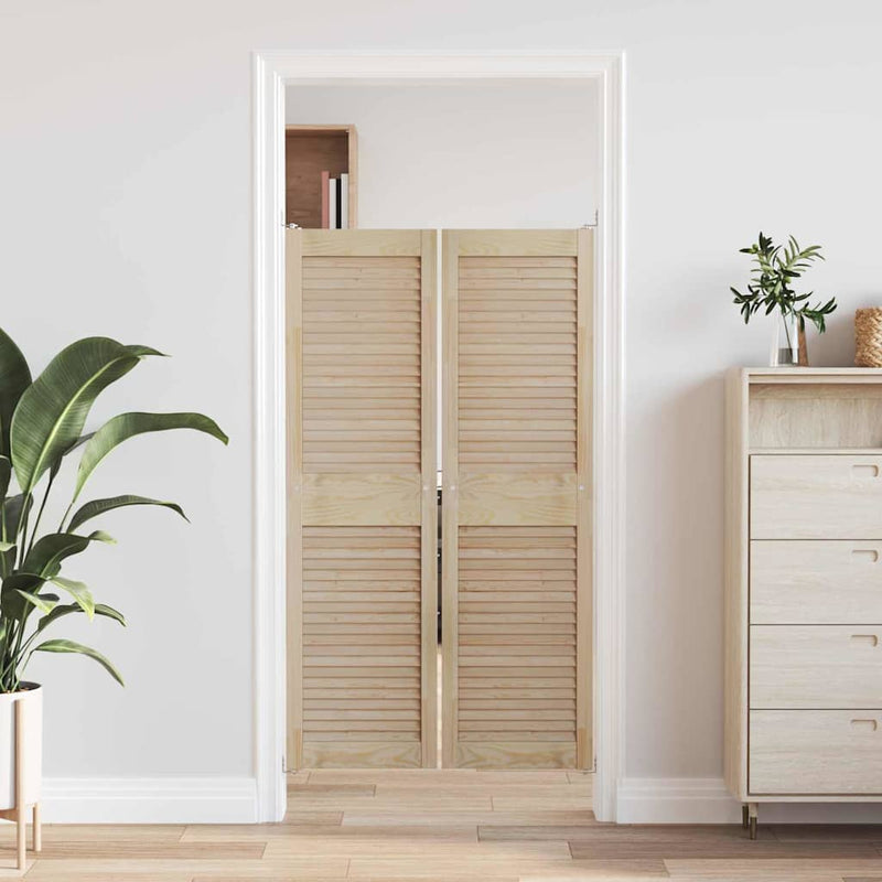 Load image into Gallery viewer, Vidaxl kastdeur 2 pcs naturel 39,5 x 2,1 x 140,5 cm massief grenenhout

