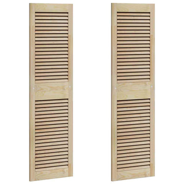 Vidaxl kastdeur 2 pcs naturel 39,5 x 2,1 x 140,5 cm massief grenenhout