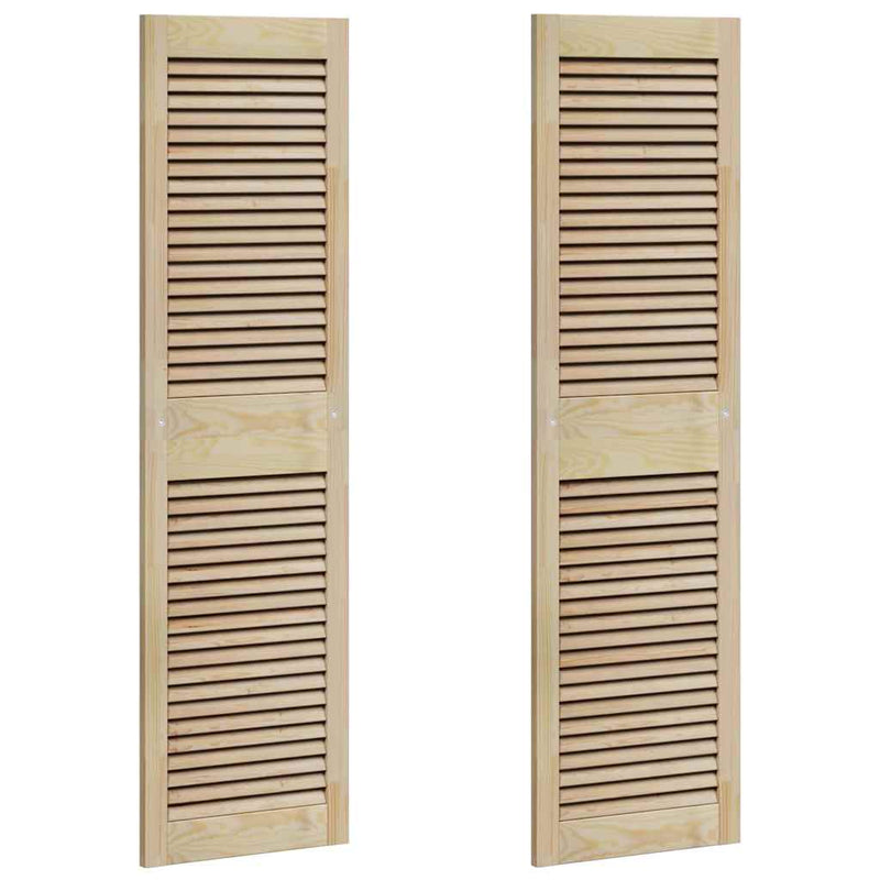 Load image into Gallery viewer, Vidaxl kastdeur 2 pcs naturel 39,5 x 2,1 x 140,5 cm massief grenenhout
