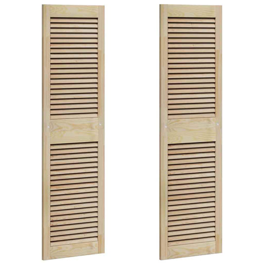 Vidaxl kastdeur 2 pcs naturel 39,5 x 2,1 x 140,5 cm massief grenenhout
