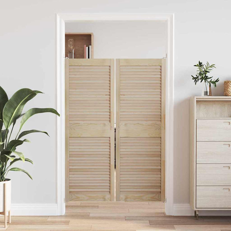 Load image into Gallery viewer, Vidaxl kastdeur 2 pcs naturel 49,5 x 2,1 x 140,5 cm massief grenenhout

