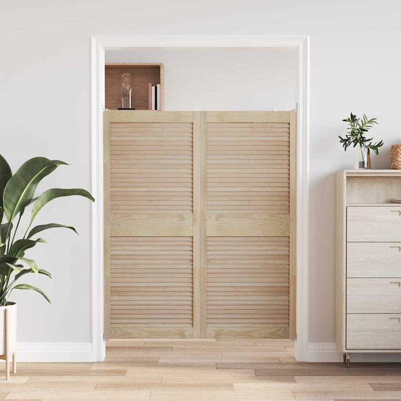 Load image into Gallery viewer, Vidaxl kastdeur 2 pcs naturel 140,5 x 2,1 x 59,5 cm massief grenenhout
