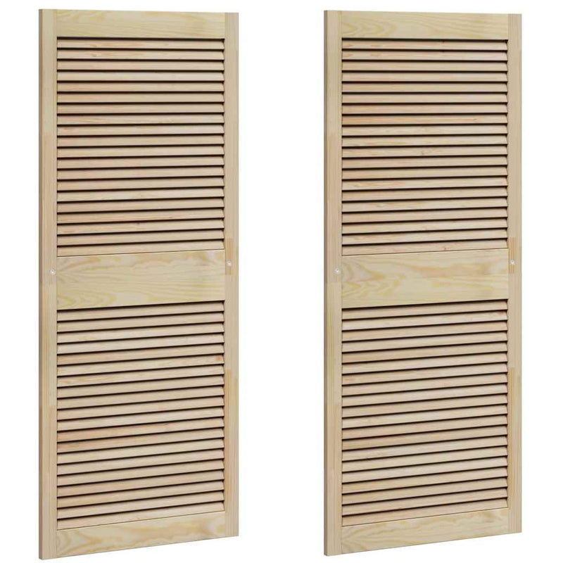 Load image into Gallery viewer, Vidaxl kastdeur 2 pcs naturel 140,5 x 2,1 x 59,5 cm massief grenenhout
