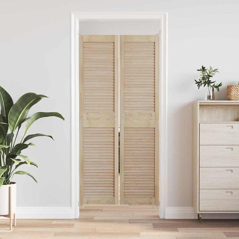 Load image into Gallery viewer, Vidaxl kastdeur 2 pcs naturel 170 x 2,1 x 39,5 cm massief grenenhout
