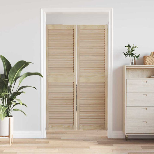 Vidaxl kastdeur 2 pcs naturel 170 x 2,1 x 49,5 cm massief grenenhout