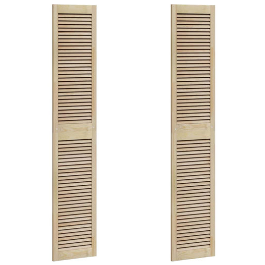Vidaxl kastdeur 2 pcs naturel 201 x 2,1 x 39,5 cm massief grenenhout