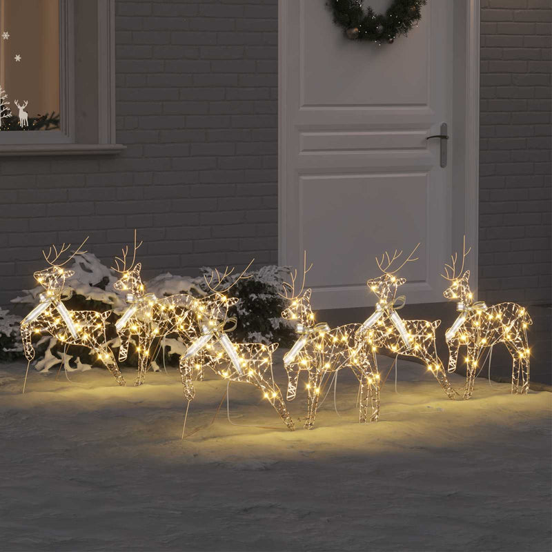Load image into Gallery viewer, Vidaxl led rendieren met 180 led 6 pcs goud pet
