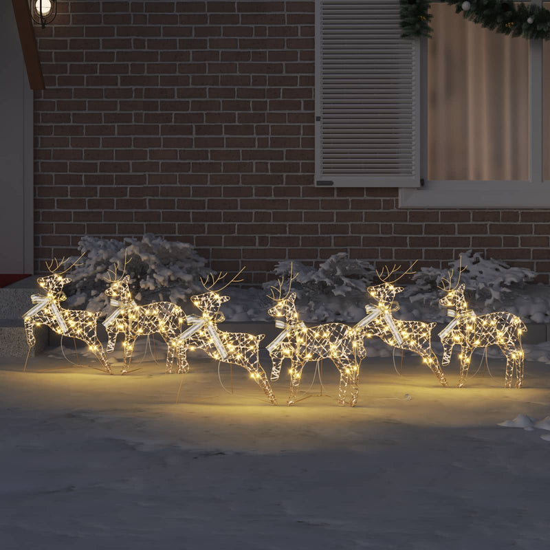 Load image into Gallery viewer, Vidaxl led rendieren met 180 led 6 pcs goud pet
