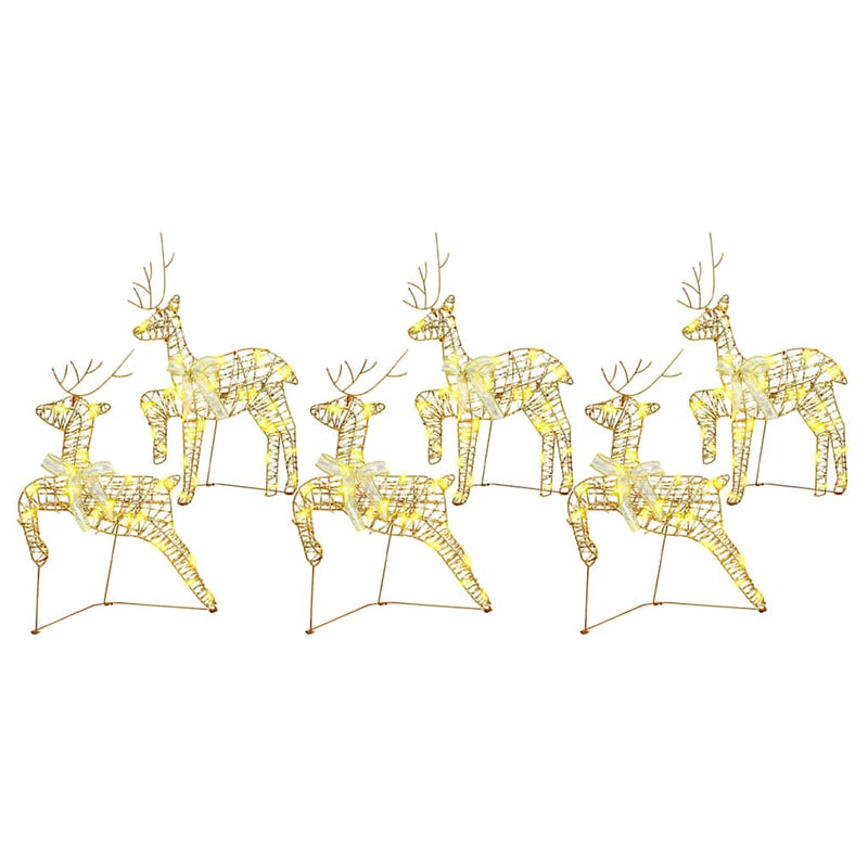 Load image into Gallery viewer, Vidaxl led rendieren met 180 led 6 pcs goud pet
