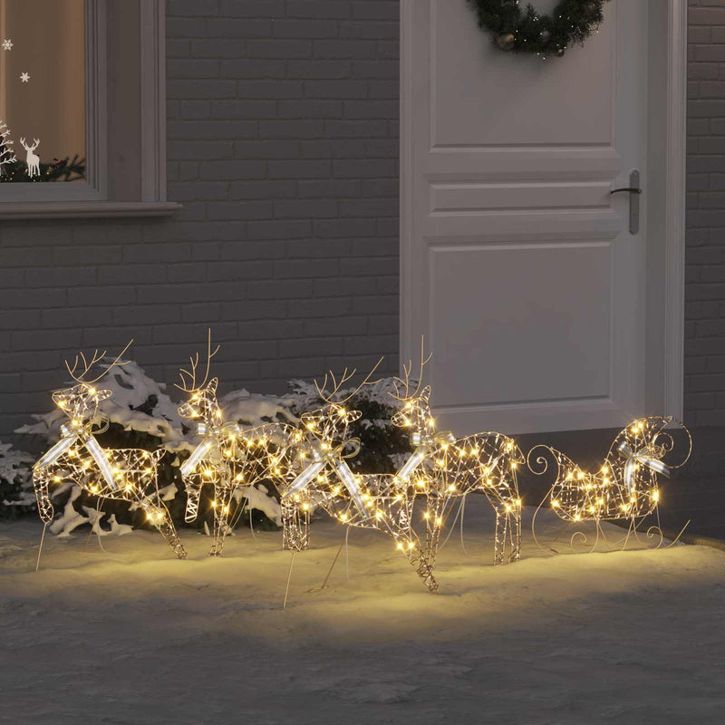 Load image into Gallery viewer, Vidaxl led rendieren met 40 led 5 pcs goud pet

