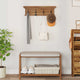 Vidaxl wandkapstok naturel 70 x 10 x 20 cm massief teakhout