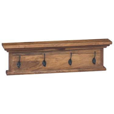 Vidaxl wandkapstok naturel 70 x 10 x 20 cm massief teakhout