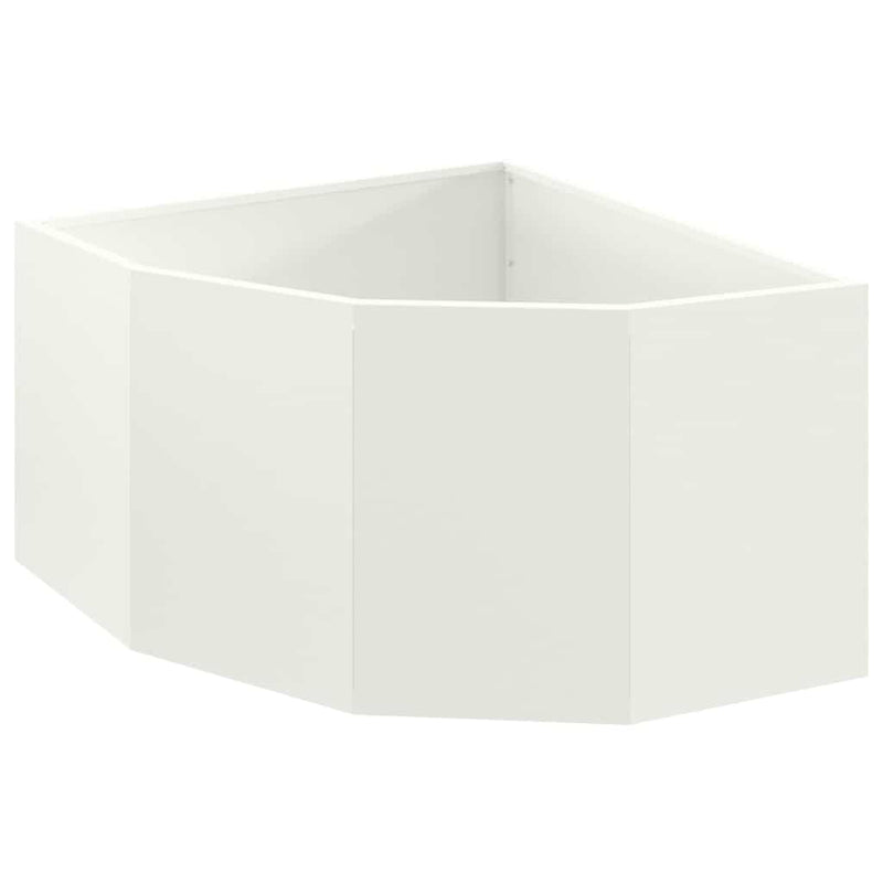 Load image into Gallery viewer, Vidaxl hoek plantbak wit 60 x 60 x 35 cm staal
