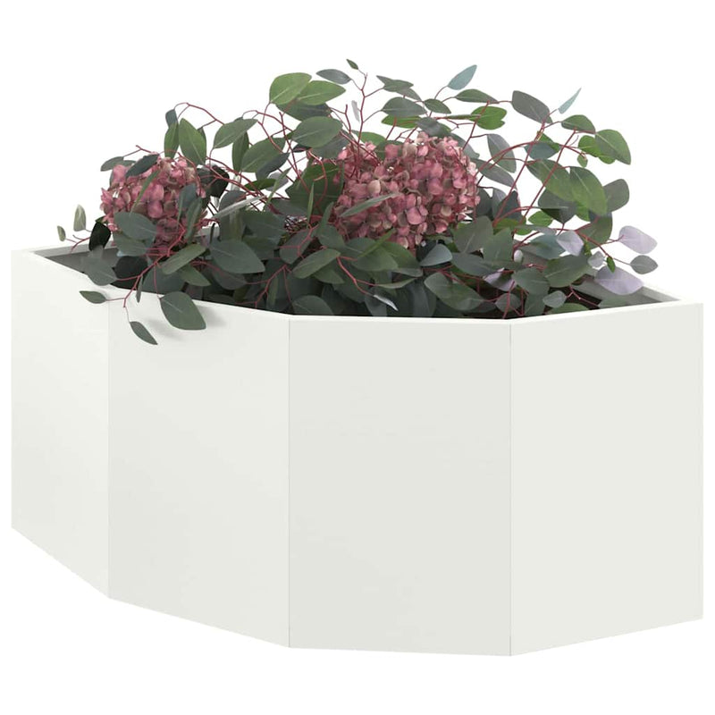 Load image into Gallery viewer, Vidaxl hoek plantbak wit 60 x 60 x 35 cm staal
