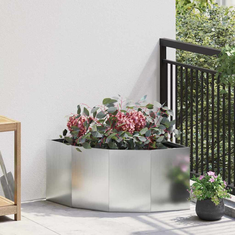 Load image into Gallery viewer, Vidaxl hoek plantbak zilver 60 x 60 x 35 cm gegalvaniseerd staal

