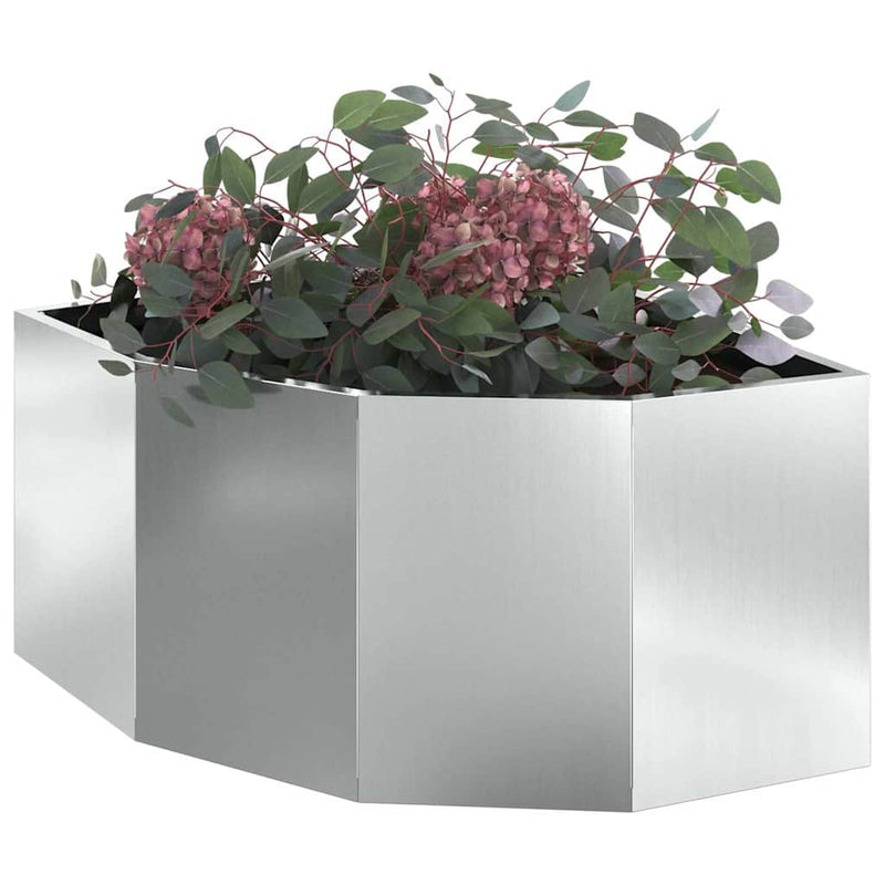 Load image into Gallery viewer, Vidaxl hoek plantbak zilver 60 x 60 x 35 cm gegalvaniseerd staal
