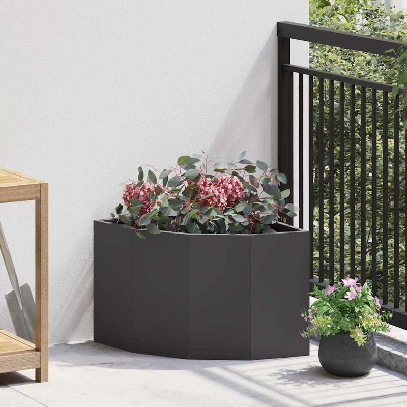 Load image into Gallery viewer, Vidaxl hoek plantbak zwart 45 x 45 x 35 cm staal

