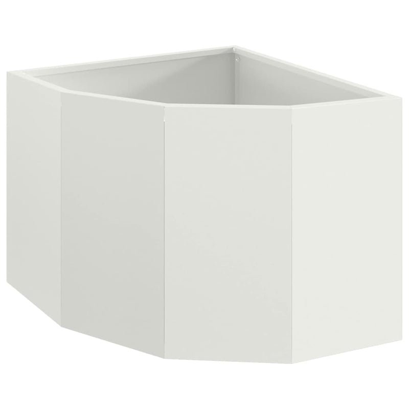 Load image into Gallery viewer, Vidaxl hoek plantbak wit 45 x 45 x 35 cm staal
