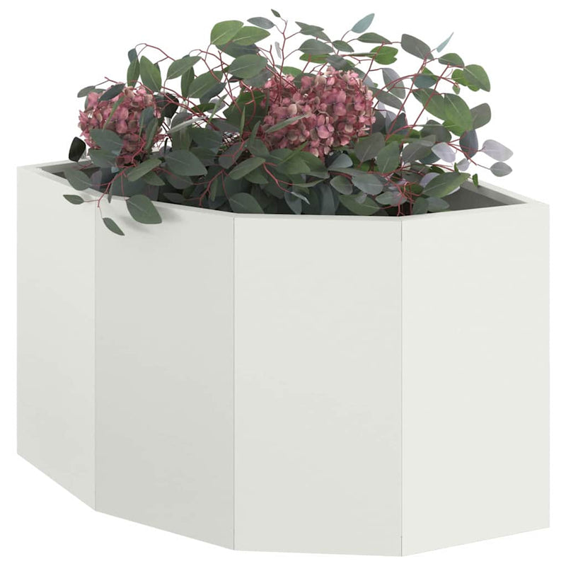 Load image into Gallery viewer, Vidaxl hoek plantbak wit 45 x 45 x 35 cm staal
