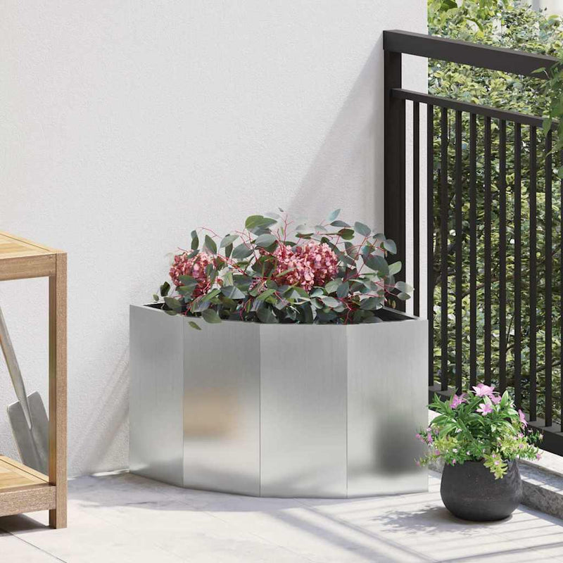 Load image into Gallery viewer, Vidaxl hoek plantbak zilver 45 x 45 x 35 cm gegalvaniseerd staal
