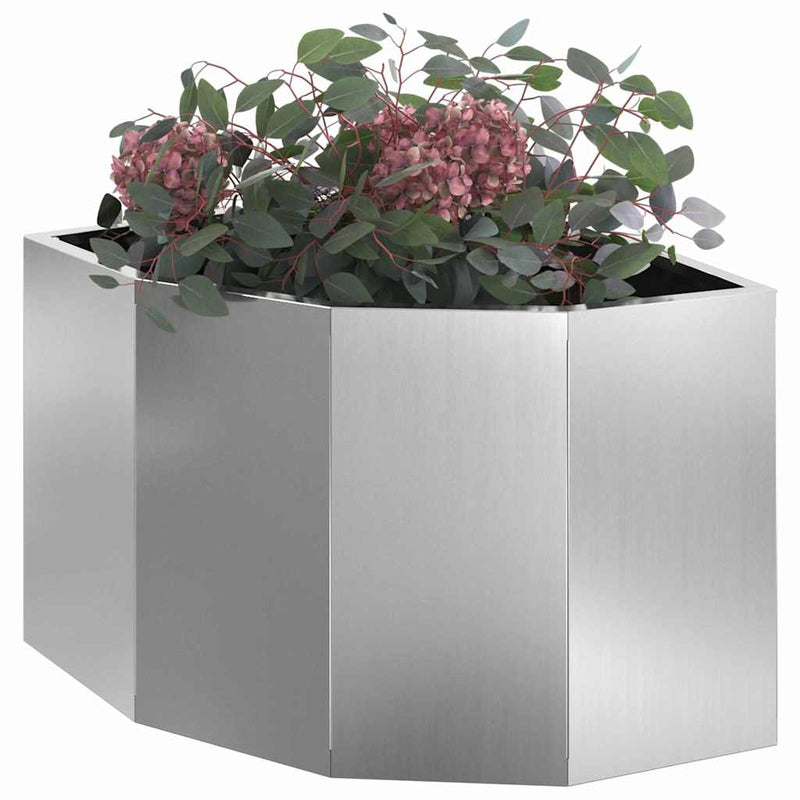 Load image into Gallery viewer, Vidaxl hoek plantbak zilver 45 x 45 x 35 cm gegalvaniseerd staal
