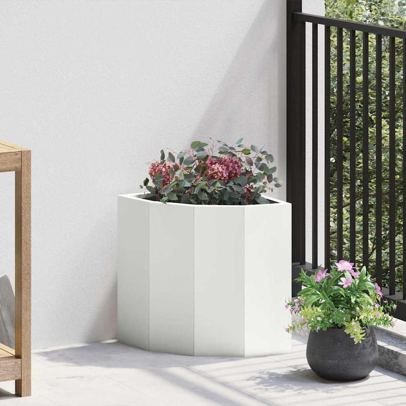 Load image into Gallery viewer, Vidaxl hoek plantbak wit 30 x 30 x 35 cm staal
