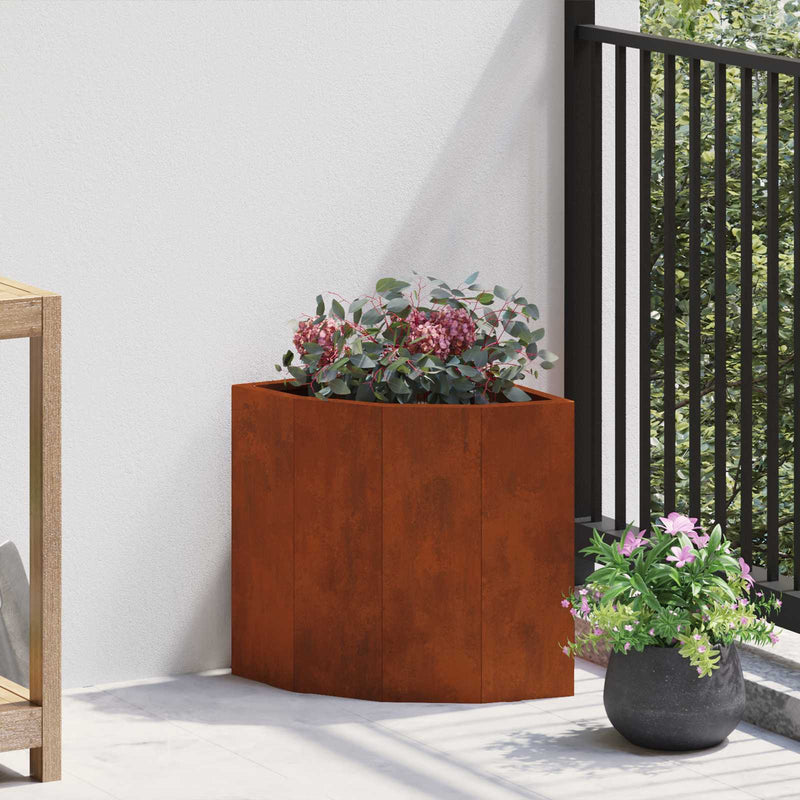 Load image into Gallery viewer, Vidaxl hoek plantbak roestig 30 x 30 x 35 cm cortenstaal
