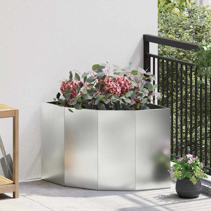 Load image into Gallery viewer, Vidaxl hoek plantbak zilver 60 x 60 x 50 cm gegalvaniseerd staal
