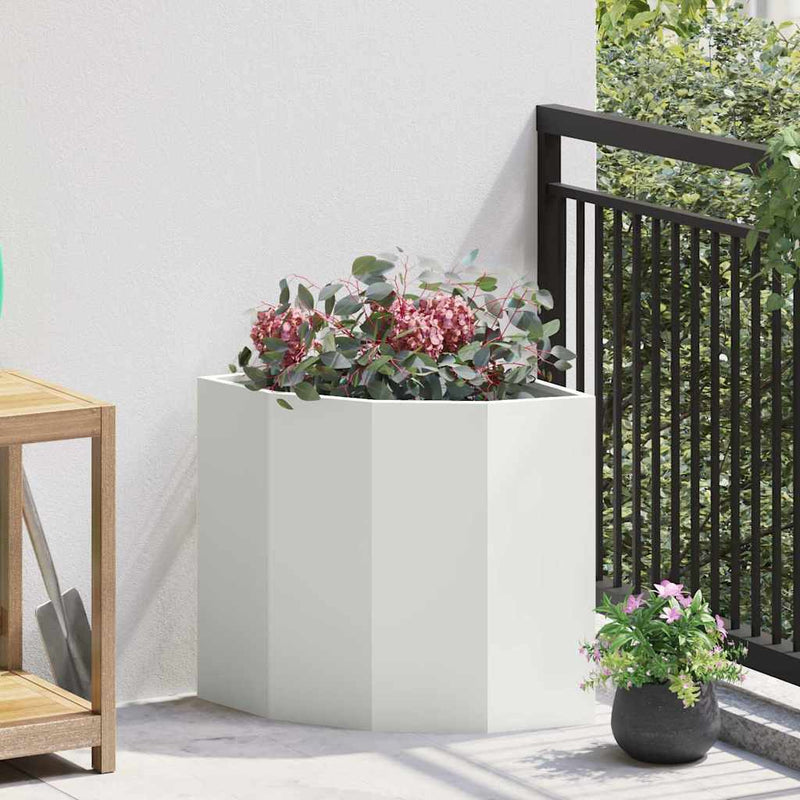 Load image into Gallery viewer, Vidaxl hoek plantbak wit 45 x 45 x 50 cm staal
