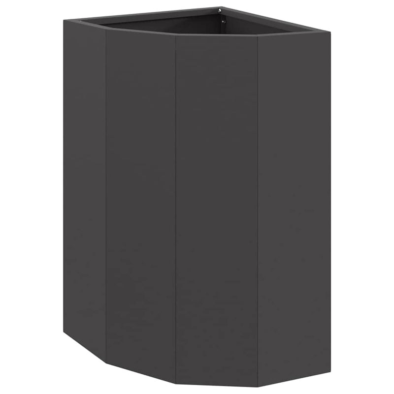 Load image into Gallery viewer, Vidaxl hoek plantbak zwart 30 x 30 x 50 cm staal
