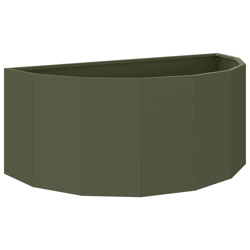 Load image into Gallery viewer, Vidaxl plantenbak olijf groen 90 x 45 x 35 cm staal
