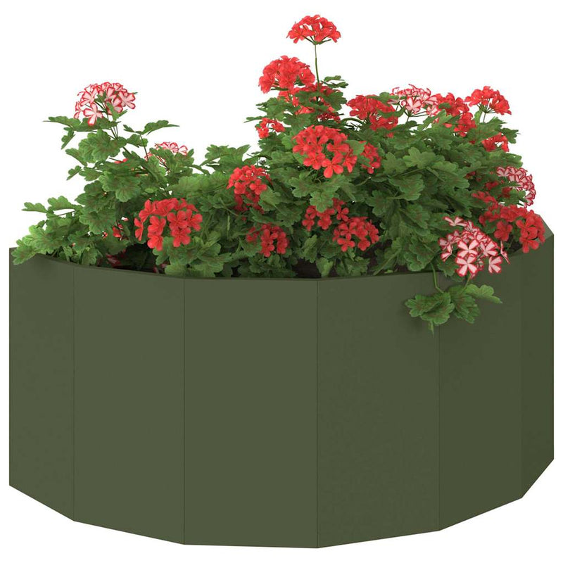 Load image into Gallery viewer, Vidaxl plantenbak olijf groen 90 x 45 x 35 cm staal
