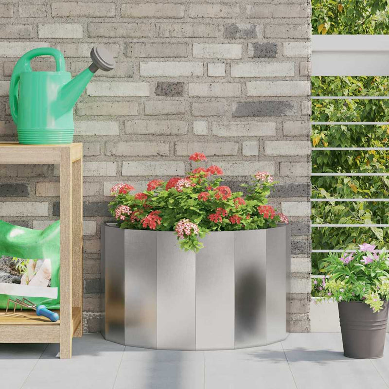 Load image into Gallery viewer, Vidaxl plantenbak zilver 60 x 30 x 35 cm roestvrij staal
