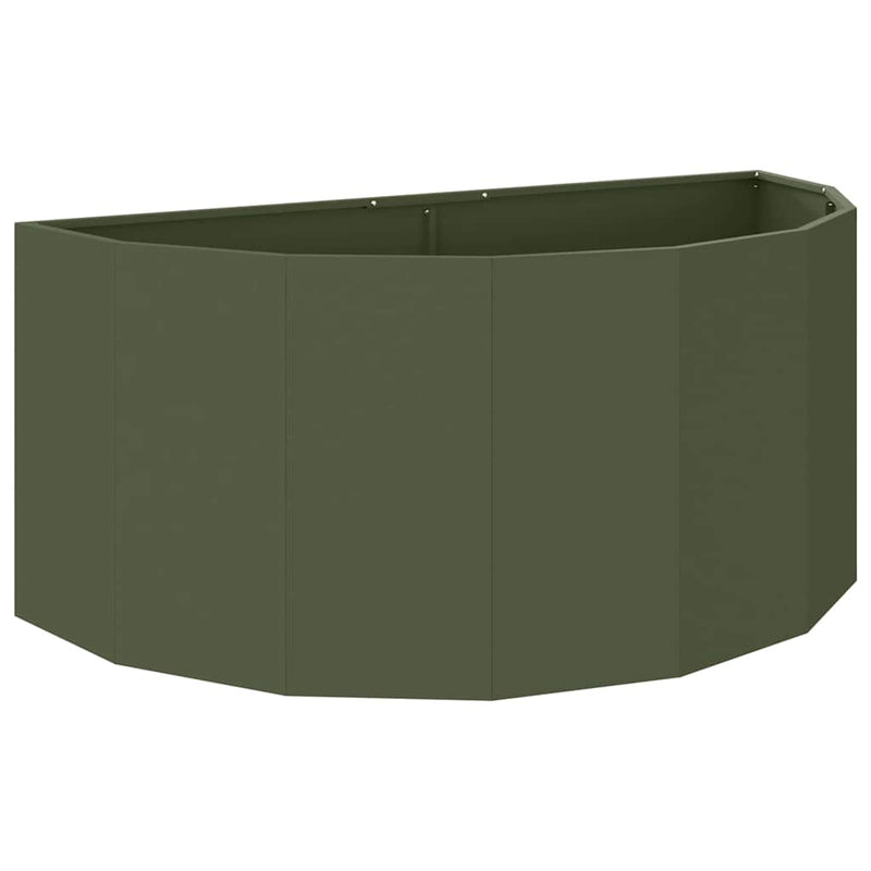 Load image into Gallery viewer, Vidaxl plantenbak olijf groen 120 x 60 x 50 cm staal
