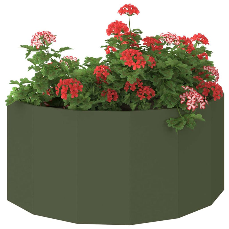 Load image into Gallery viewer, Vidaxl plantenbak olijf groen 120 x 60 x 50 cm staal
