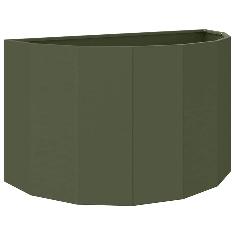 Load image into Gallery viewer, Vidaxl plantenbak olijf groen 90 x 45 x 50 cm staal
