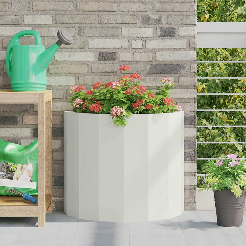 Load image into Gallery viewer, Vidaxl plantenbak wit 60 x 30 x 50 cm staal
