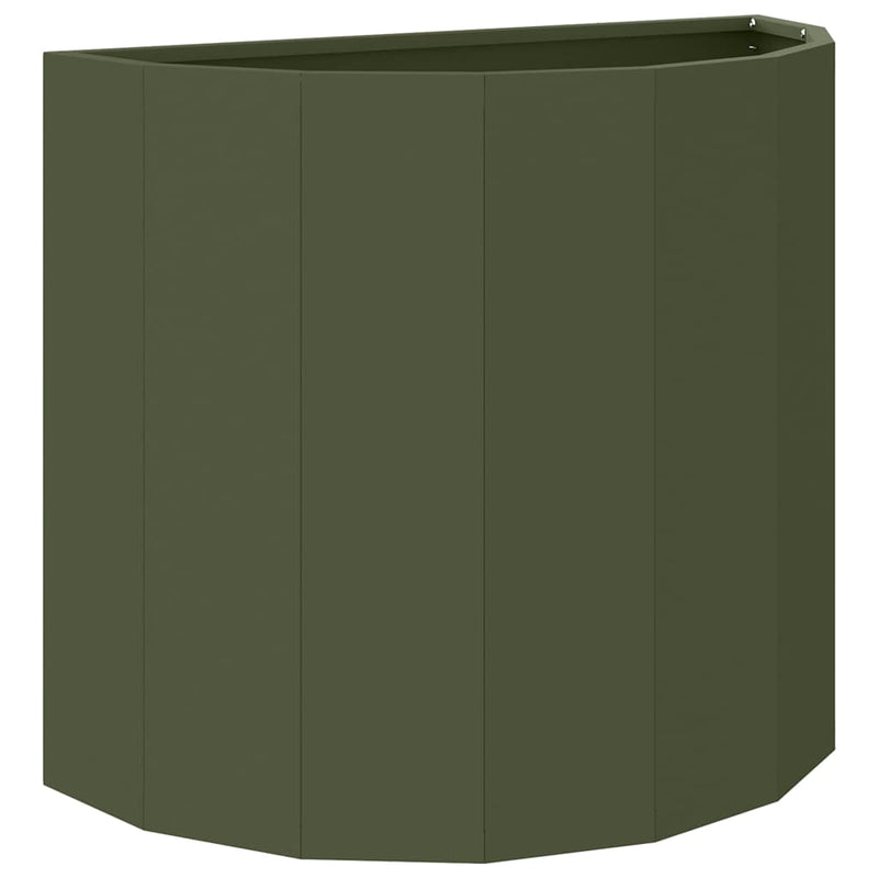 Load image into Gallery viewer, Vidaxl plantenbak olijf groen 60 x 30 x 50 cm staal
