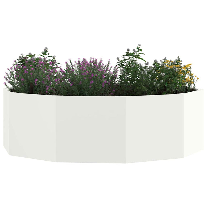 Load image into Gallery viewer, Vidaxl plantenbak wit 120 x 120 x 35 cm staal
