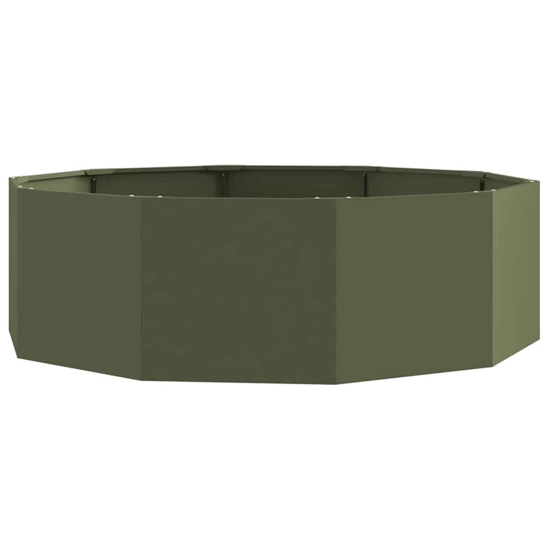 Load image into Gallery viewer, Vidaxl plantenbak olijf groen 120 x 120 x 35 cm staal
