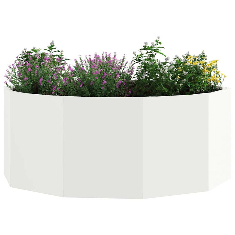 Load image into Gallery viewer, Vidaxl plantenbak wit 90 x 90 x 35 cm staal
