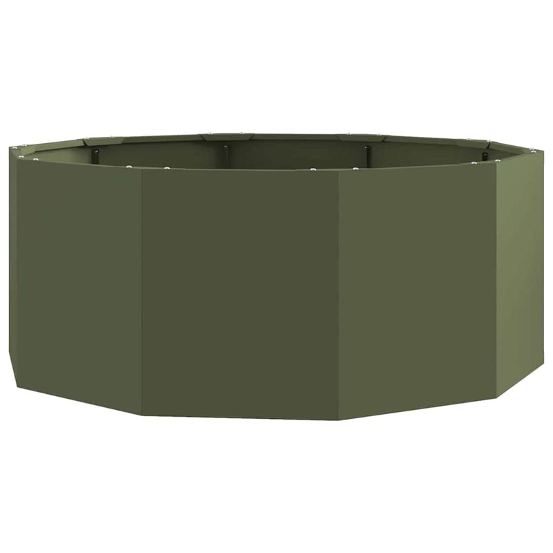 Load image into Gallery viewer, Vidaxl plantenbak olijf groen 90 x 90 x 35 cm staal
