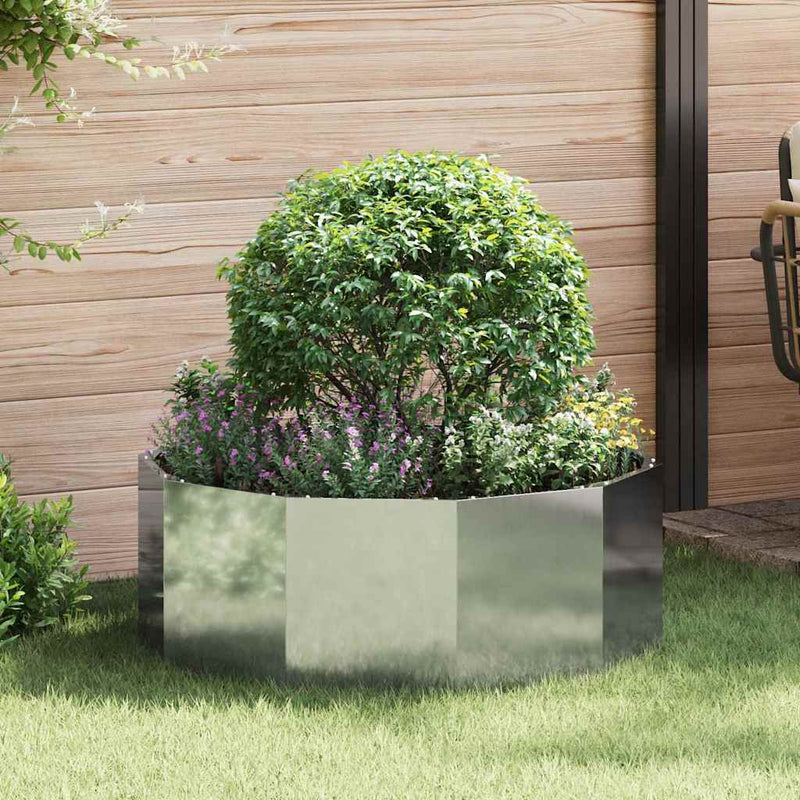 Load image into Gallery viewer, Vidaxl plantenbak zilver 90 x 90 x 35 cm gegalvaniseerd staal
