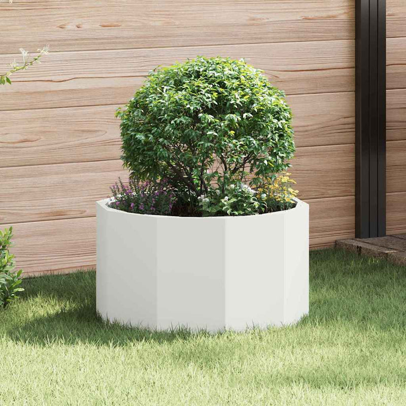 Load image into Gallery viewer, Vidaxl plantenbak wit 60 x 60 x 35 cm staal
