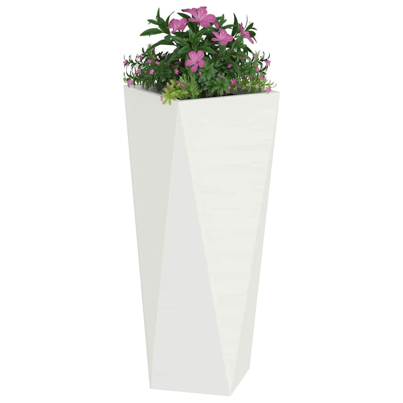 Load image into Gallery viewer, Vidaxl plantenbak wit 30 x 30 x 75 cm staal
