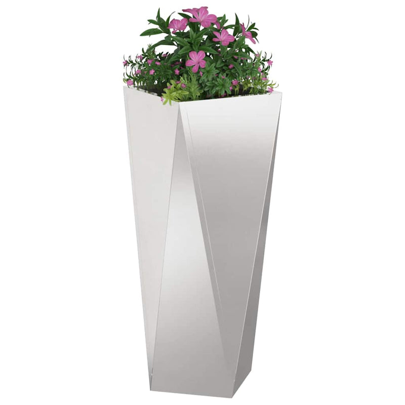Load image into Gallery viewer, Vidaxl plantenbak 2 pcs zilver 30 x 30 x 75 cm roestvrij staal
