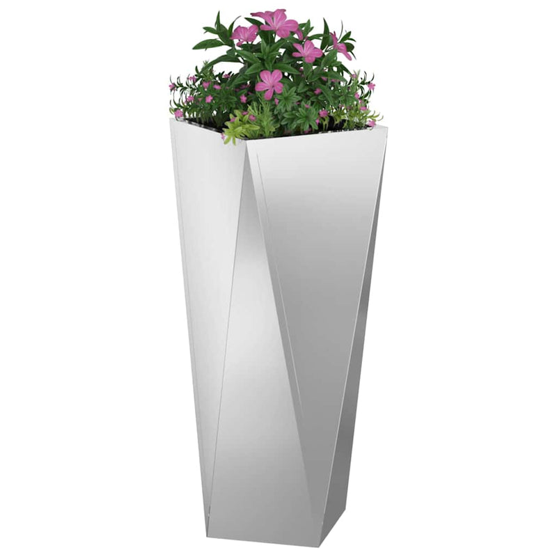 Load image into Gallery viewer, Vidaxl plantenbak 2 pcs zilver 30 x 30 x 75 cm gegalvaniseerd staal
