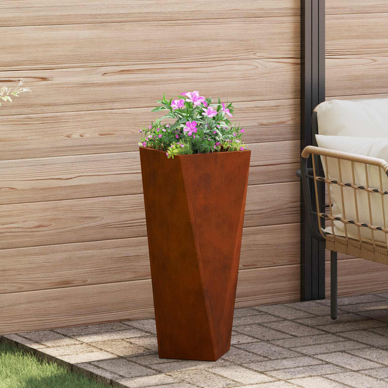 Load image into Gallery viewer, Vidaxl plantenbak roestig 30 x 30 x 75 cm cortenstaal
