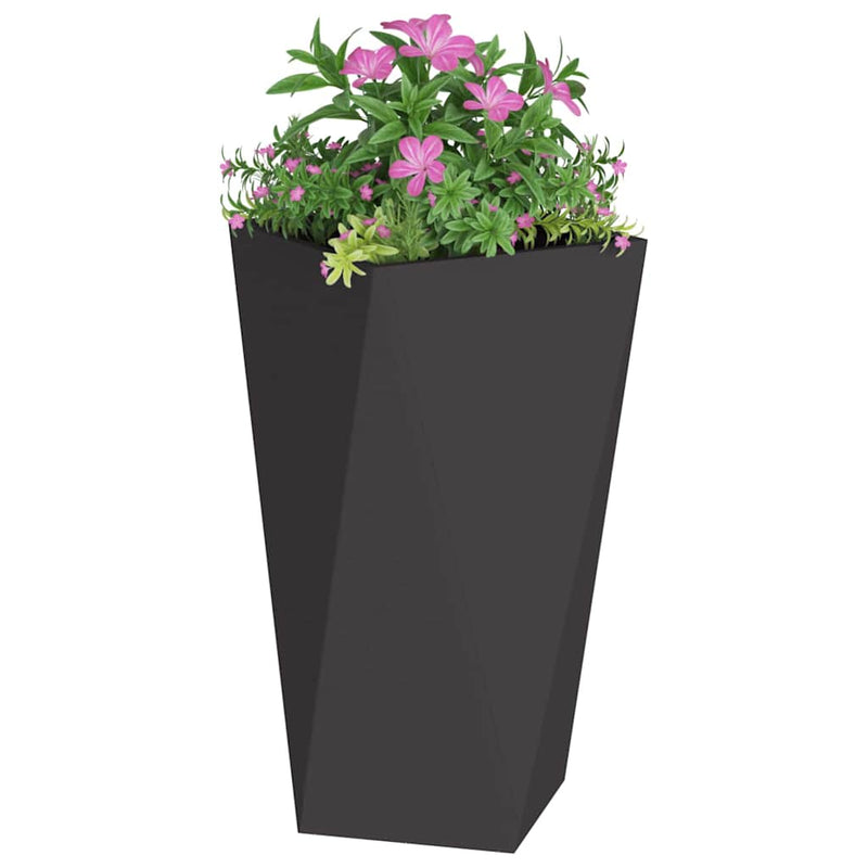 Load image into Gallery viewer, Vidaxl plantenbak 2 pcs zwart 40 x 40 x 75 cm staal
